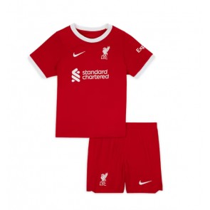 Liverpool babykläder Hemmatröja barn 2023-24 Korta ärmar (+ Korta byxor)